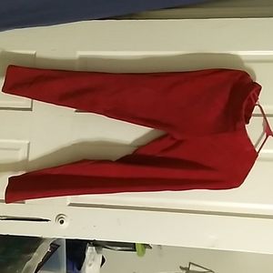 Red pair of corduroy pants